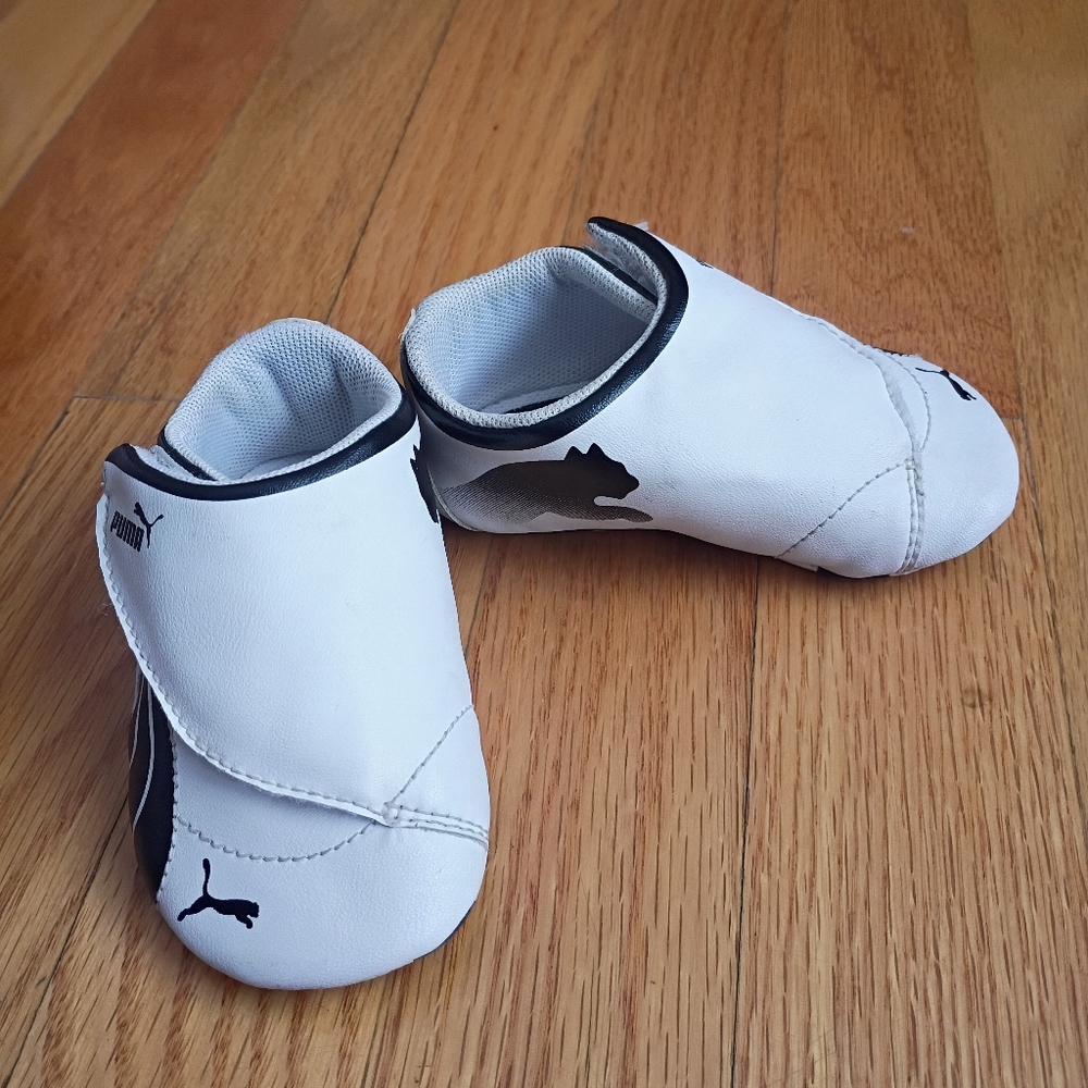 PUMA Kinder-fit Motorsport Baby Sneakers White Black Comfort Hook & Loop US 4 - Picture 9 of 9